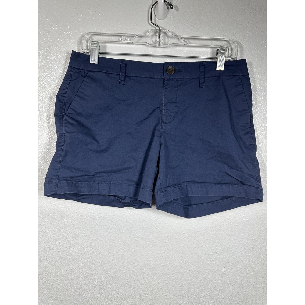Old Navy Shorts Womens 6 Navy Blue Chino Stretch Cuffed‎ Twill Casual Summer